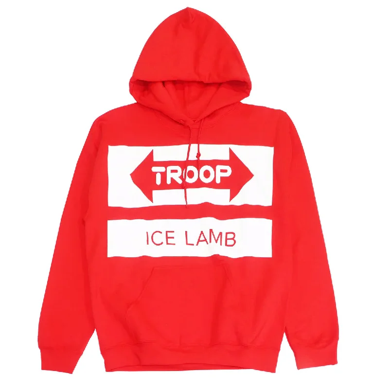 TROOP ICE LAMB HOODIE RED - TP173775 Relaxed Men's Australian  Relaxed Men's Australian 