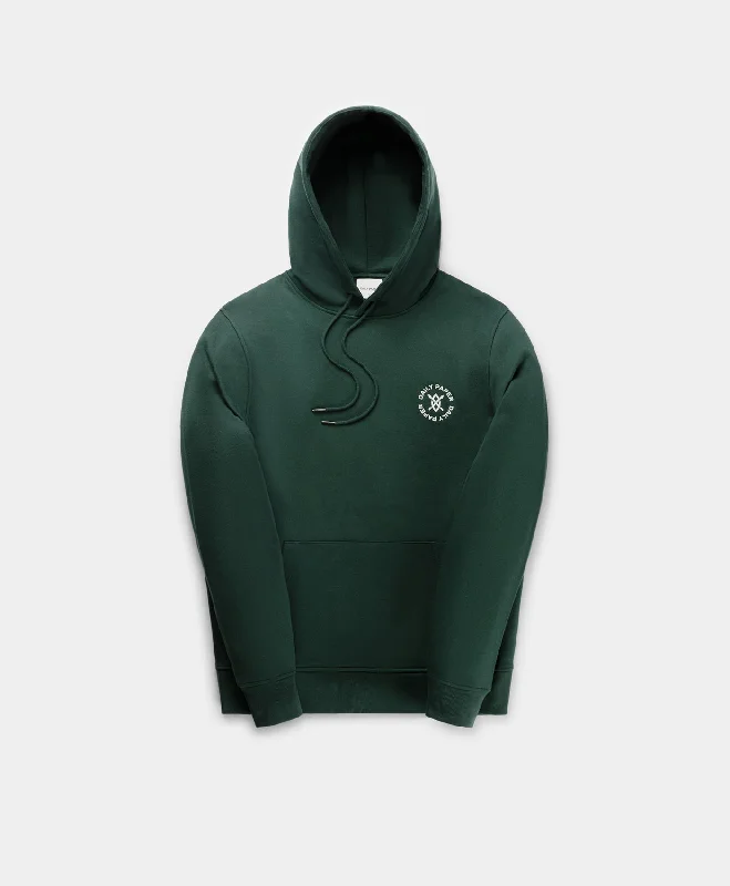 Pine Green Circle Hoodie Elegant Men's Cashmere Elegant Men's Cashmere