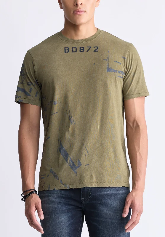 Tapia Men's Short-Sleeve Graphic T-Shirt, Burnt Olive - BM24470 Sophisticated Men's French Sophisticated Men's French