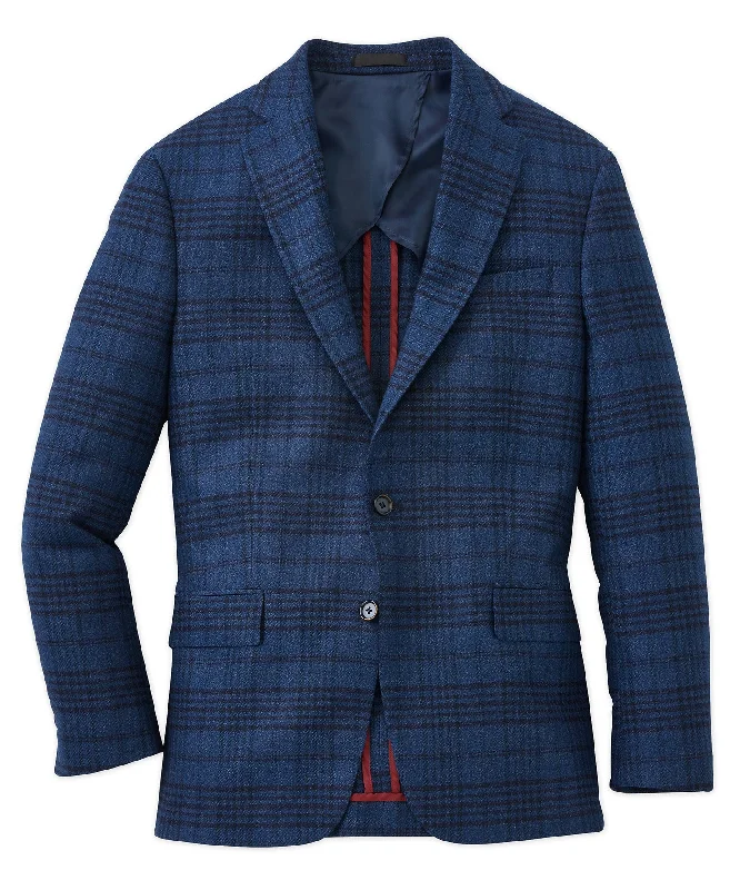 Wool-Blend Plaid Sport Coat Cclassic Men's Tweed Cclassic Men's Tweed