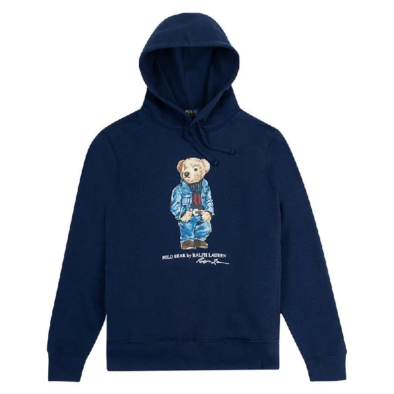 Denim Bear Hoodie | Navy Masculine Men's Thick Masculine Men's Thick