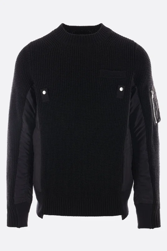 wool and twill pullover Elegant Men's Cashmere Elegant Men's Cashmere