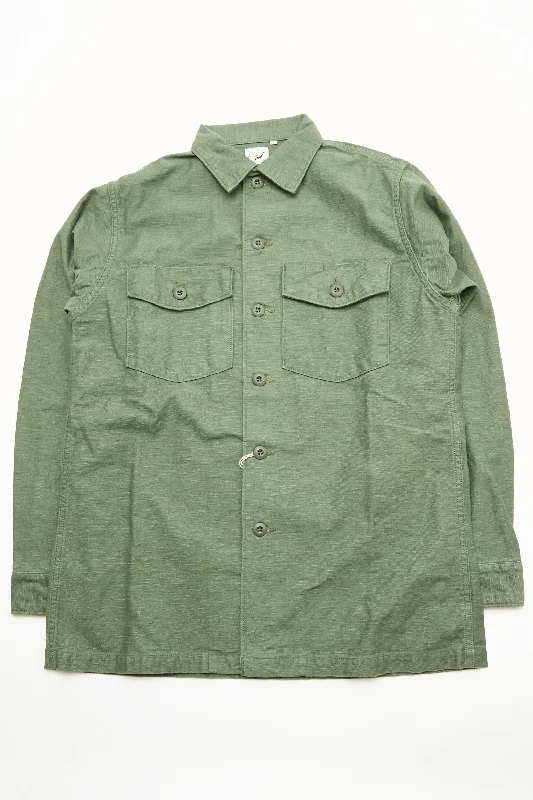 orSlow US Army Fatigue Shirt - Green Sleek Men's Contemporary  Sleek Men's Contemporary 