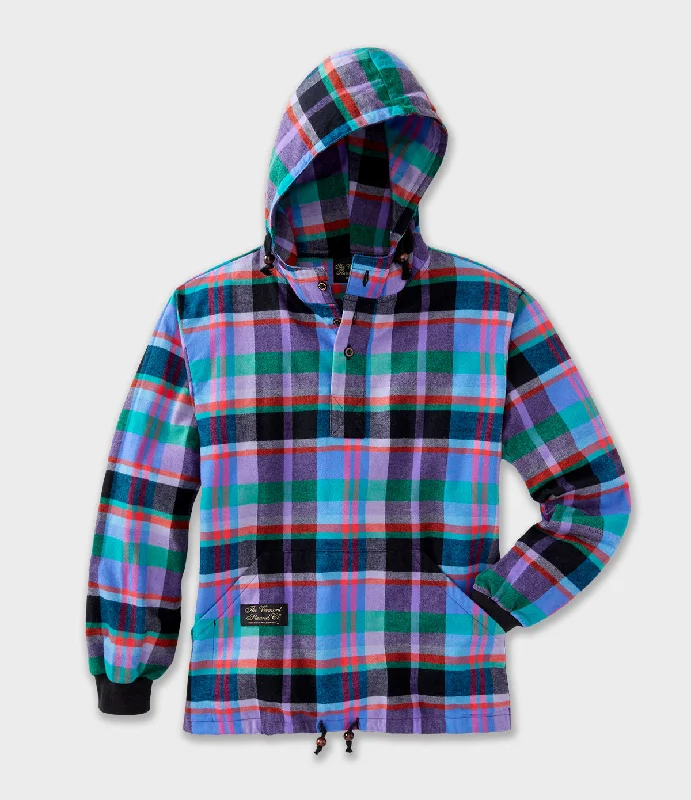 Hooded Flannel Pullover - Garden Island Athletic Men's Compression Athletic Men's Compression