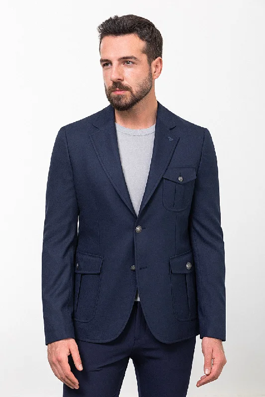 Bojoni Torretta Slim Fit Navy Blue Blazer Streetwear Style Streetwear Style