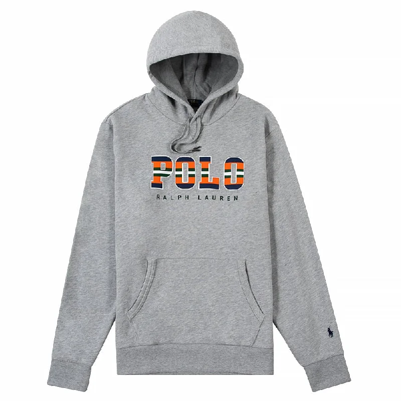 Striped Logo Hoodie | Grey Masculine Men's  Masculine Men's 