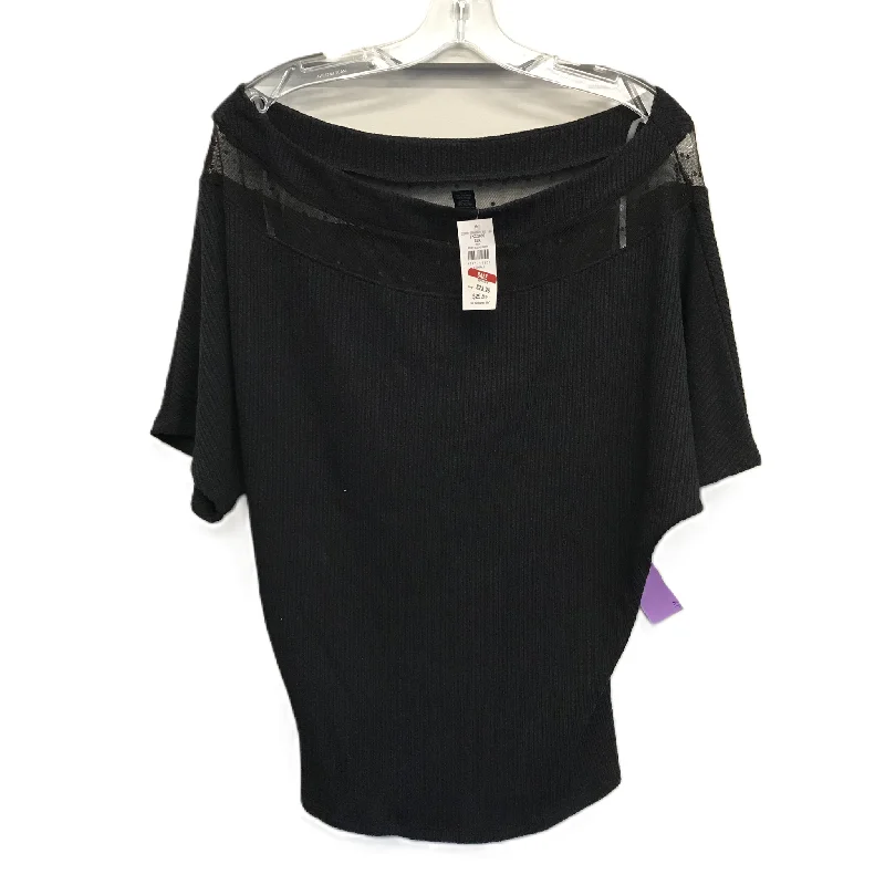 Black Top Short Sleeve By Daytrip, Size: Xs Laid