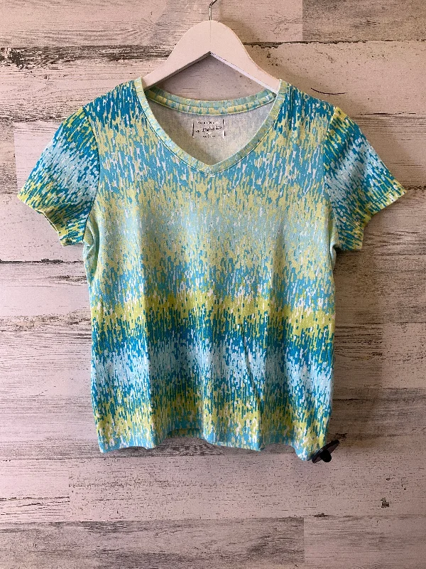 Blue & Green Top Short Sleeve Studio Works, Size S Unique Men's Patch