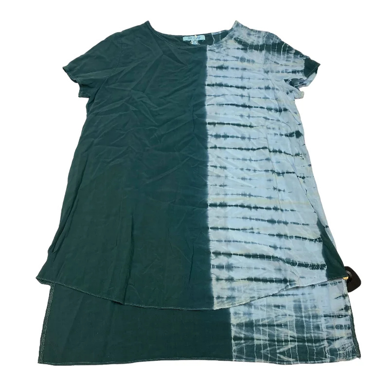 Green Top Short Sleeve She + Sky, Size L Monochromatic All