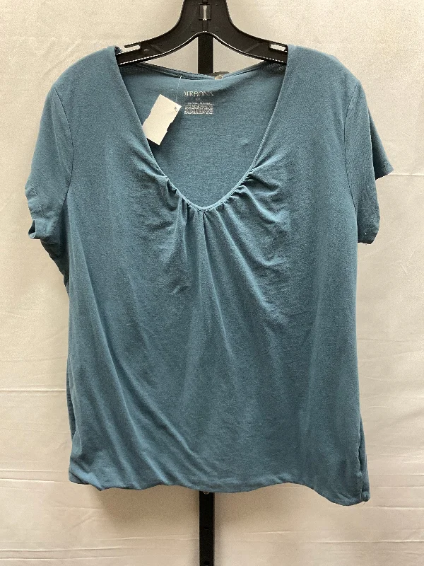 Blue Top Short Sleeve Basic Merona, Size Xxl Sophisticated Men's 