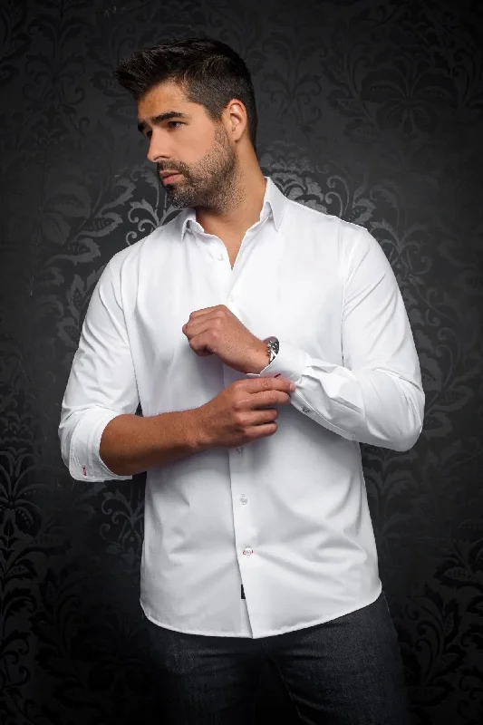 AU NOIR | Long Sleeve Shirt | Alexander SLD White Masculine Men's 