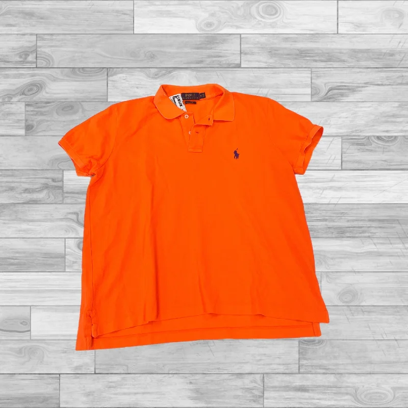 Orange Top Short Sleeve Polo Ralph Lauren, Size Xl Casual Men's Short