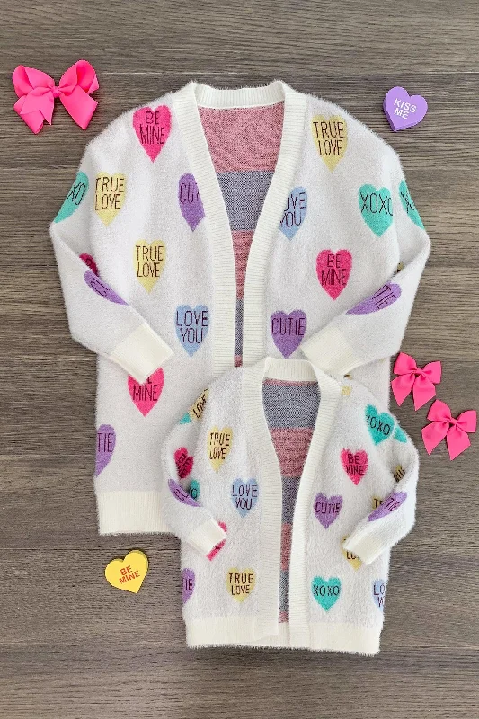 Mom & Me - Candy Hearts Cardigan Earthy Men's Sustainable 