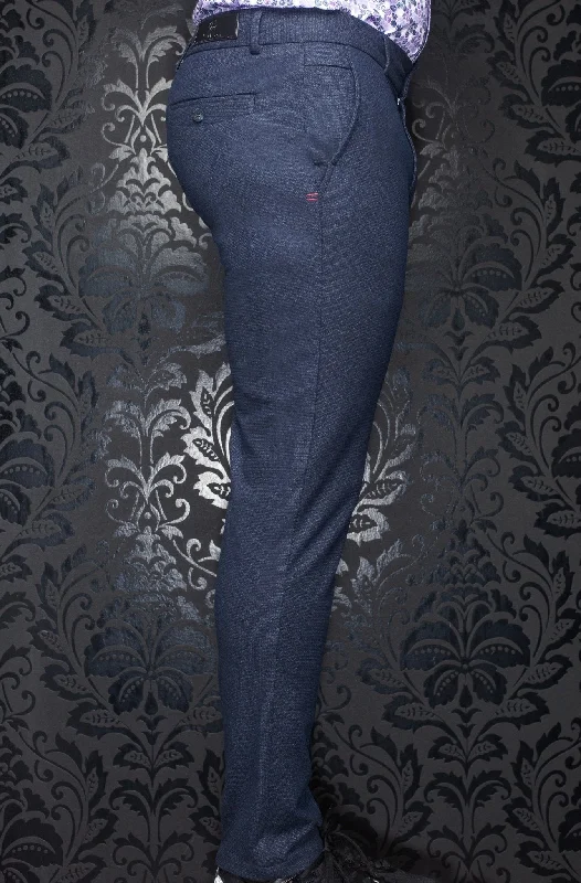 AU NOIR | Ultra Stretch Pants | Beretta Sevilla Navy Polished Men's Satin