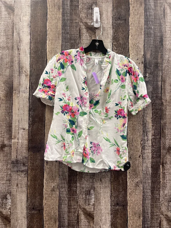 Floral Print Top Short Sleeve Kut, Size Petite   Xs Trendy Men's Bucket