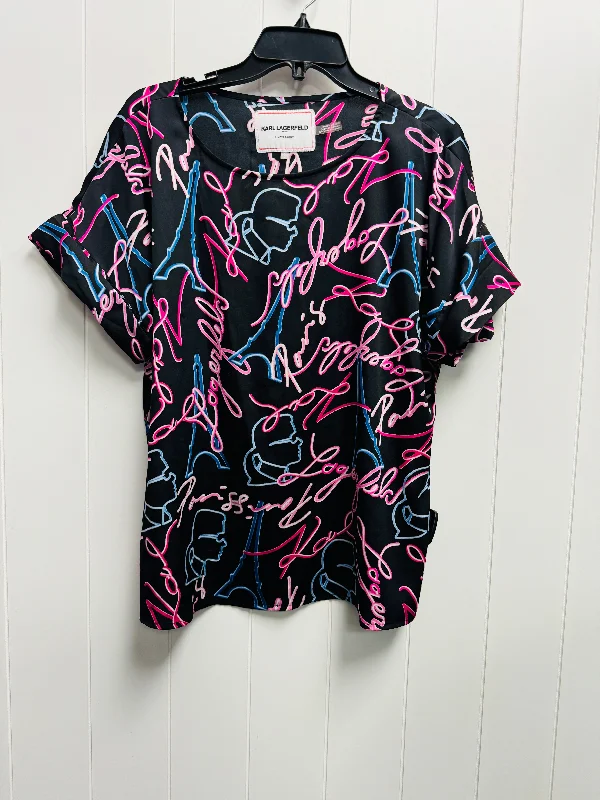 Black & Pink Top Short Sleeve Karl Lagerfeld, Size L Tough Men's Tactical