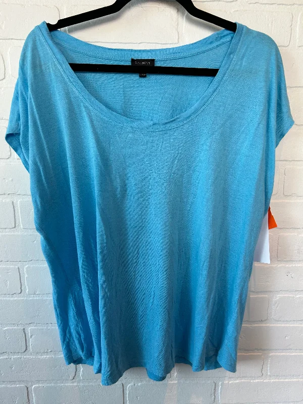 Blue Top Short Sleeve Basic Talbots, Size L Adventure