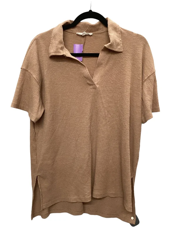 Brown Top Short Sleeve Jane And Delancey, Size M Youthful Men's Pop