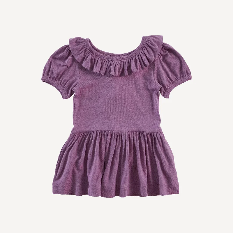 short sleeve ruffle collar top | plum wine | bamboo Refined Men's Classic 