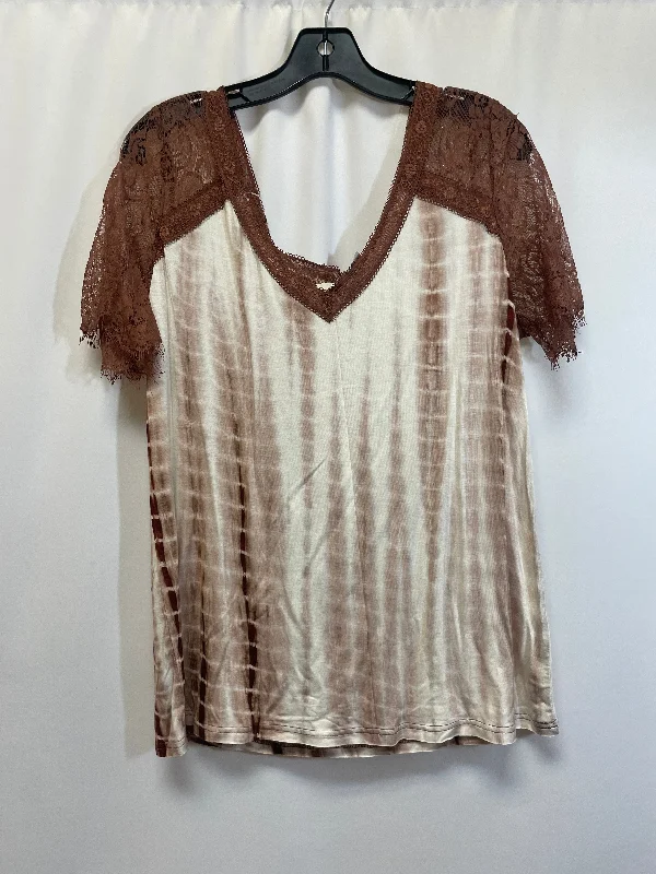 Brown Top Short Sleeve La Miel, Size L Trendy Men's Oversized