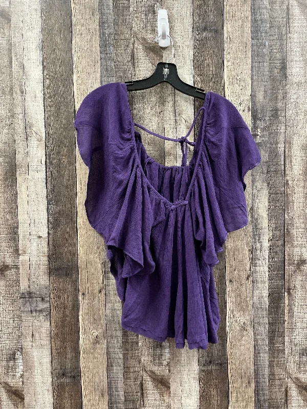 Purple Top Short Sleeve Free People, Size Xs Dynamic Men's Moto