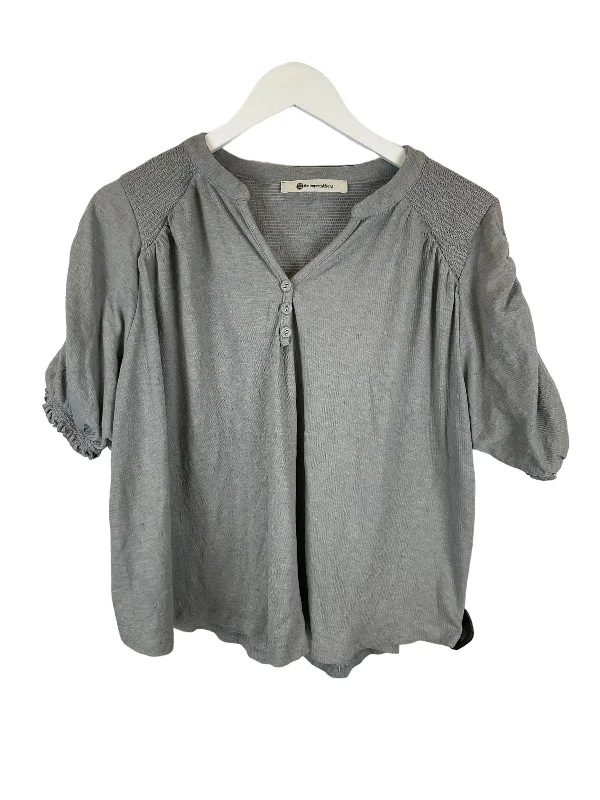 Grey Top Short Sleeve Impeccable Pig, Size S Tailored