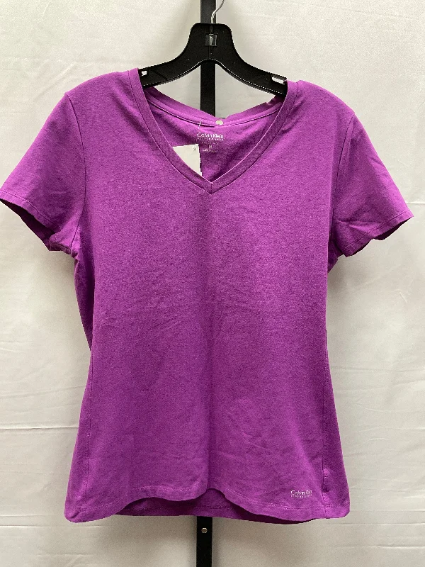 Purple Top Short Sleeve Basic Calvin Klein Performance, Size M Artistic Men's Hand