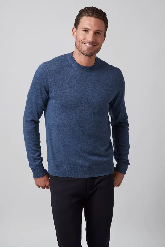 MERINO WOOL CREW - INDIGO Stylish Men's Neon