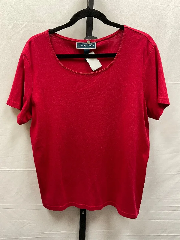 Red Top Short Sleeve Basic Karen Scott, Size Xl Vacation