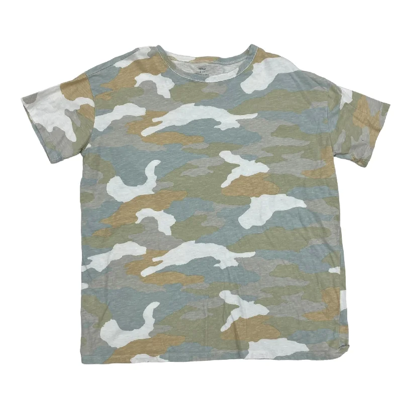 Camouflage Print Top Short Sleeve Aerie, Size S Casual Men's Loose