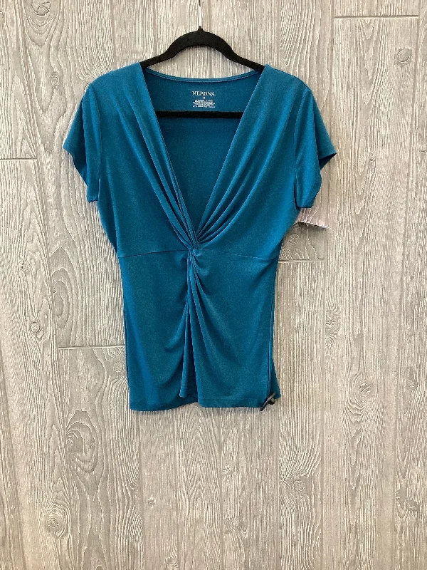 Blue Top Short Sleeve Merona, Size M Confident Men's Power