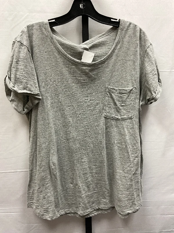 Grey Top Short Sleeve Basic Ana, Size L Traditional Men's Wool