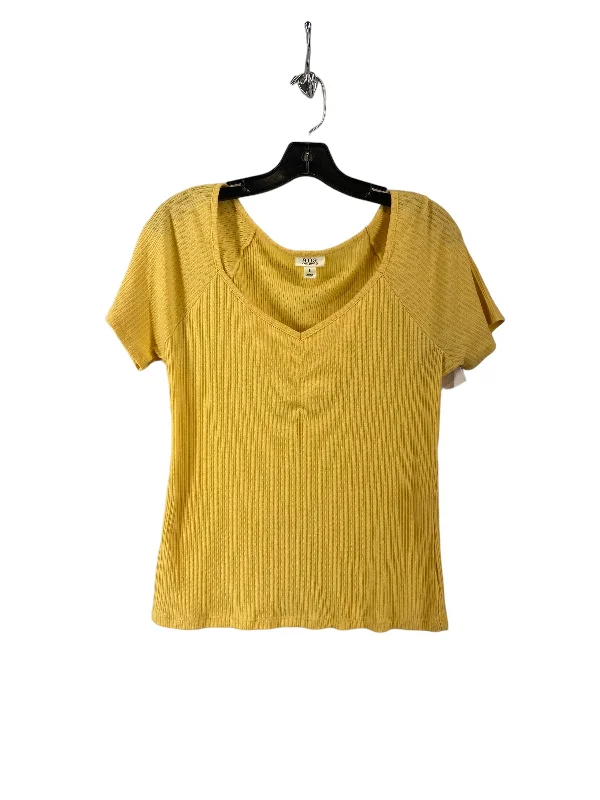 Yellow Top Short Sleeve Ana, Size L Youthful Men's Pop