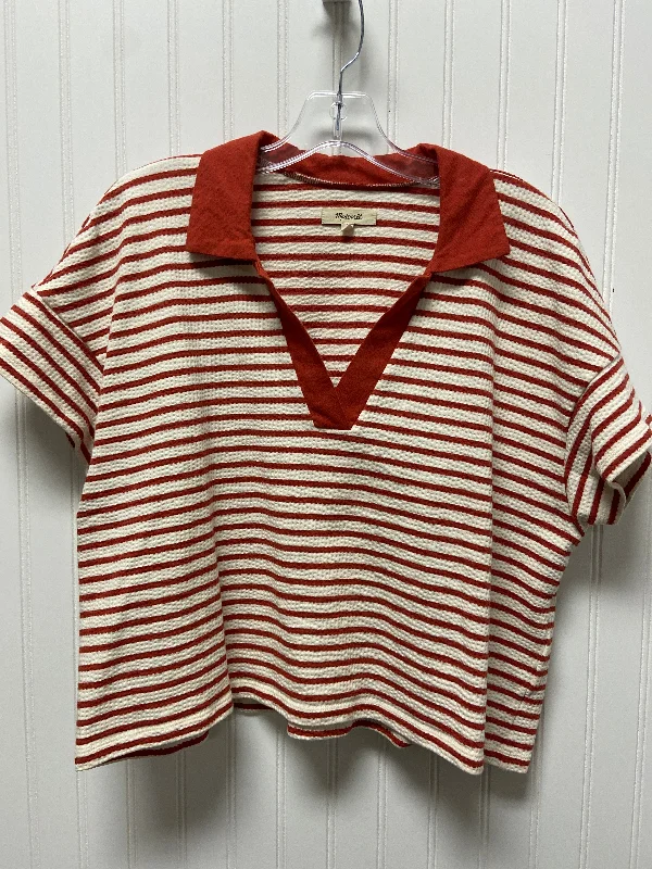 Striped Pattern Top Short Sleeve Madewell, Size L Vintage Men's 1970S Disco