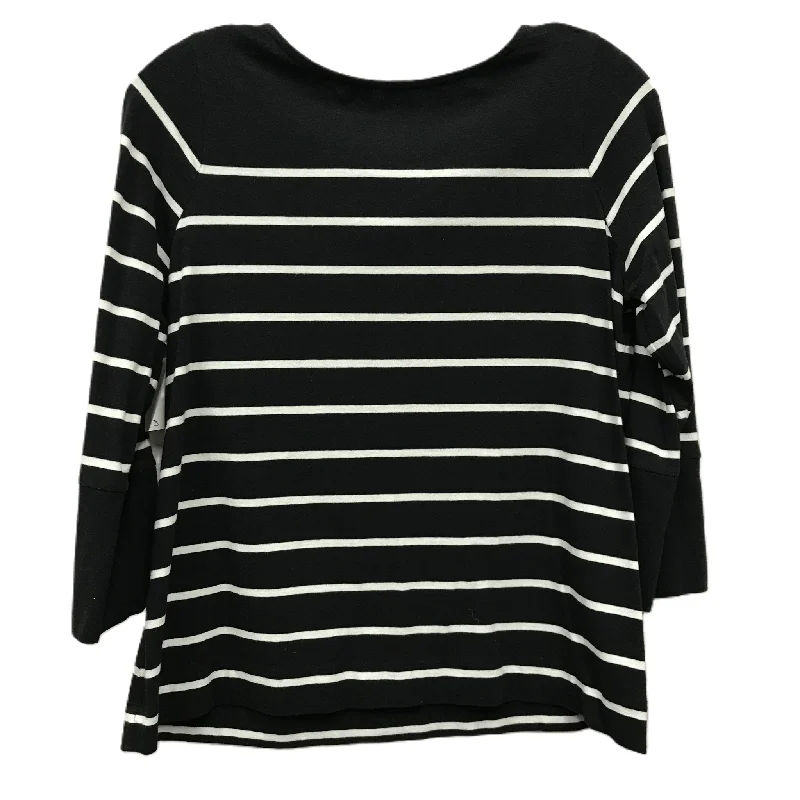 Top Long Sleeve By J. Jill In Black & White, Size: Petite   S Bohemian Men's Free