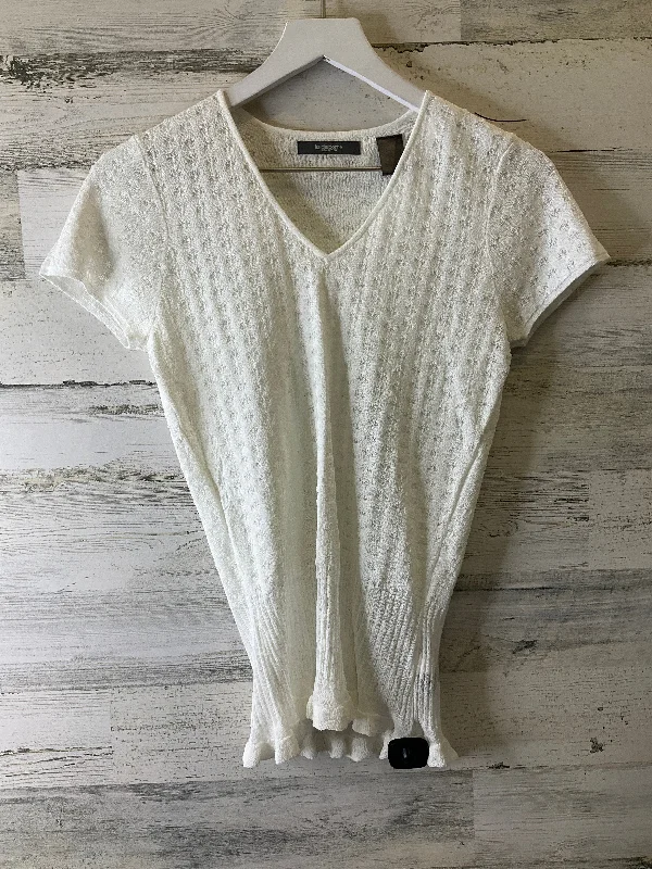 Cream Top Short Sleeve Liz Claiborne, Size Petite   S Unique Men's Patch