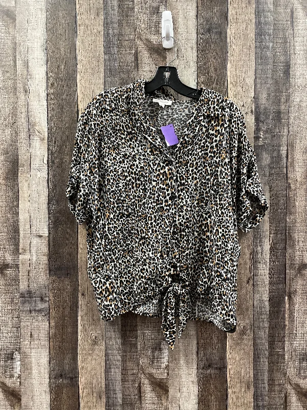 Animal Print Top Short Sleeve Beachlunchlounge, Size L Laid