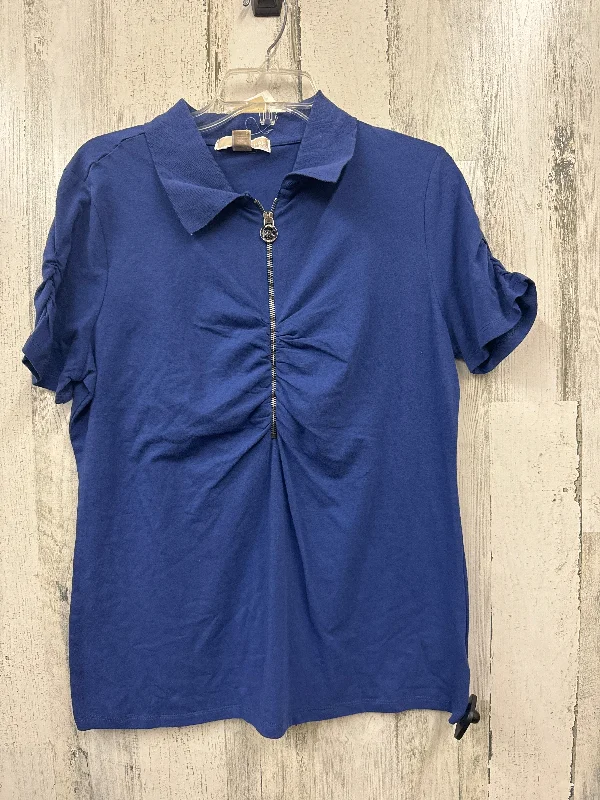 Blue Top Short Sleeve Michael Kors, Size Xl Monochromatic Office Style