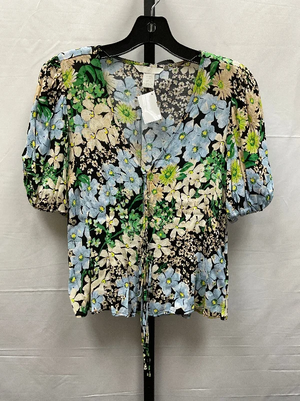 Floral Print Top Short Sleeve H&m, Size Xxs Cool Men's Distressed