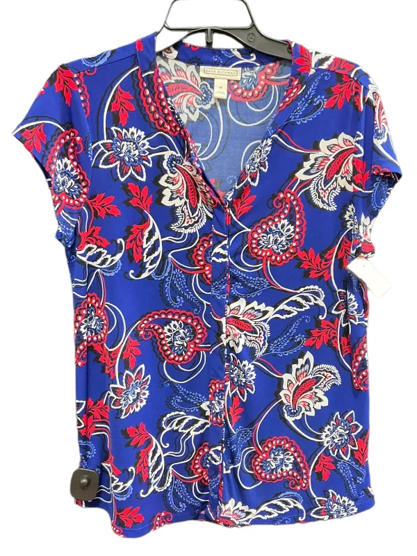 Blue & Red Top Short Sleeve Dana Buchman, Size M Tough Men's Tactical