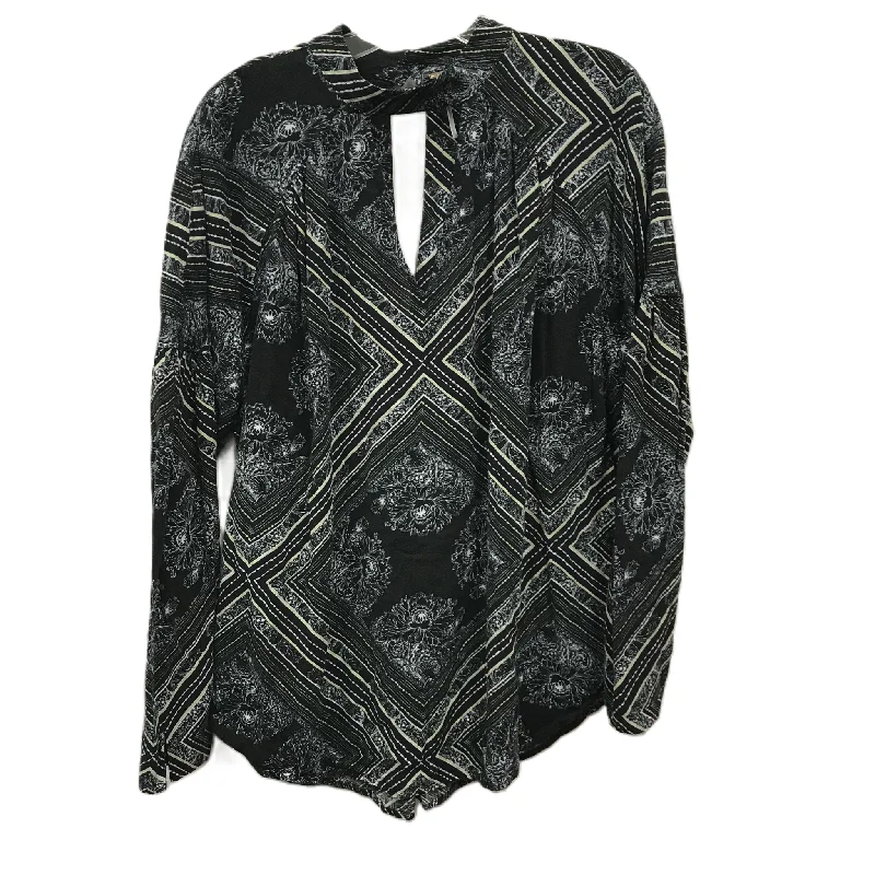 Top Long Sleeve By Free People In Black, Size: M Edgy Men's Punk