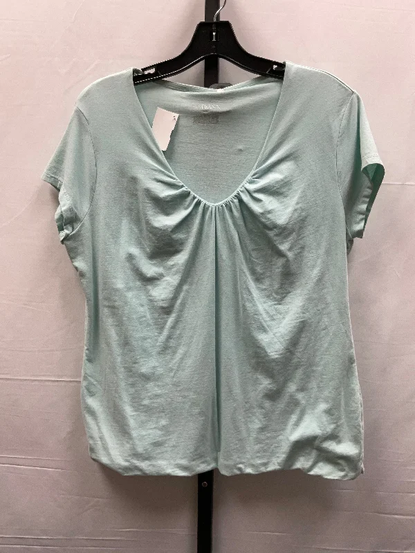 Blue Top Short Sleeve Basic Merona, Size Xxl Tailored