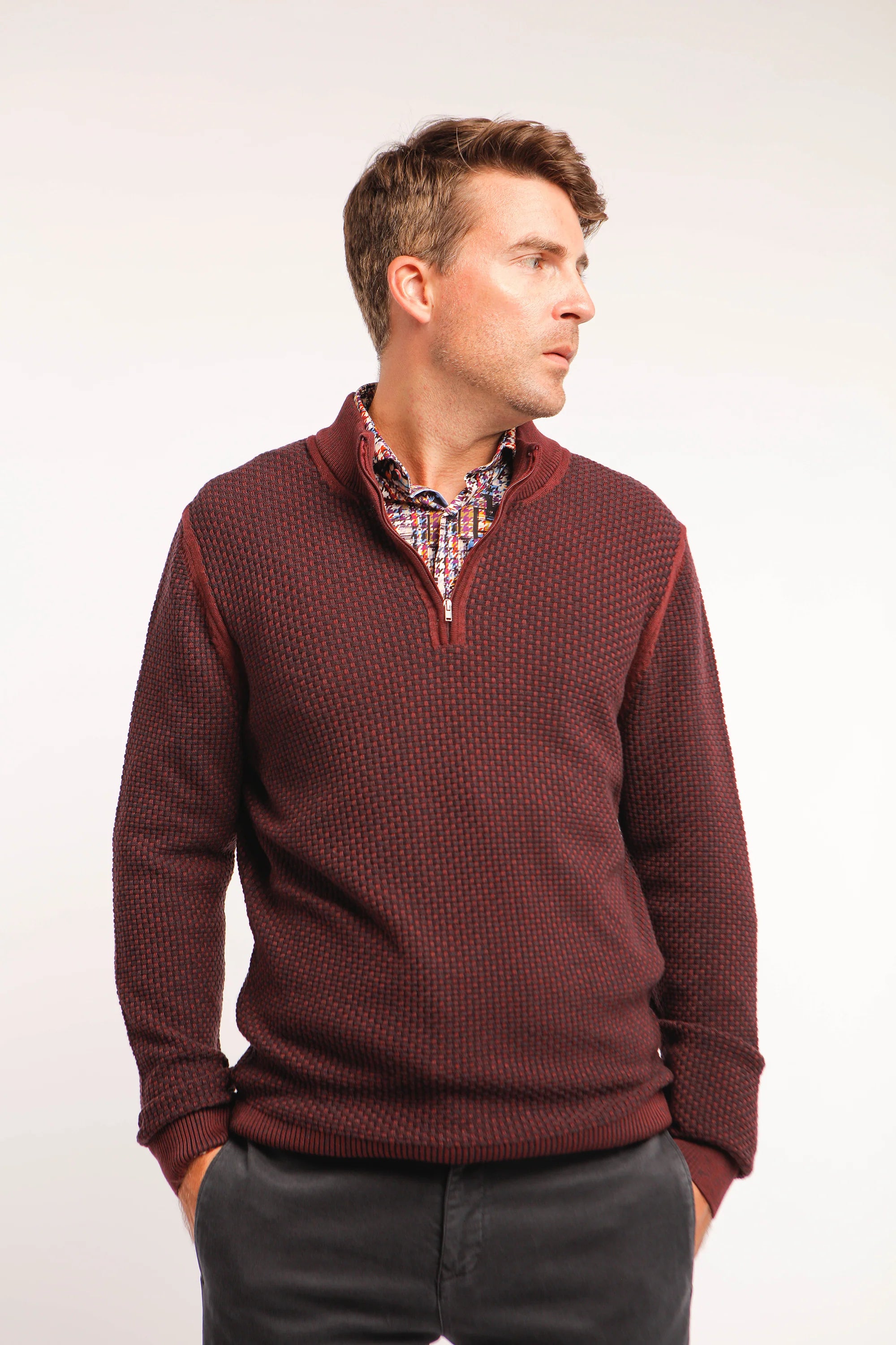 ARISTA 1/4 ZIP SWEATER - BURG Adventure