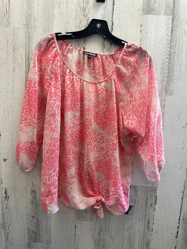 Pink Top Short Sleeve Express, Size S Tailored