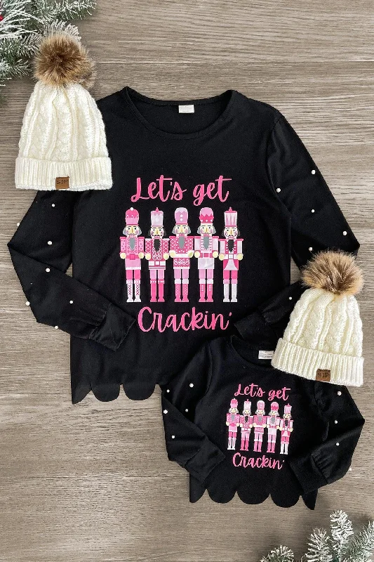 Mom & Me - "Let's Get Crackin'" Black Top Cozy Men's Sherpa