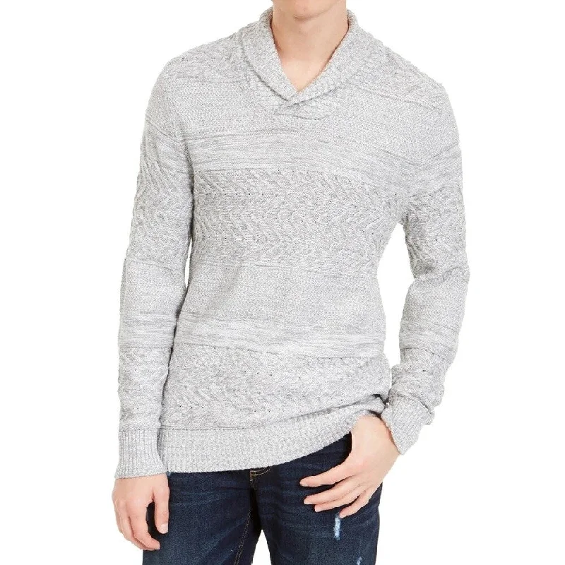 American Rag Men's Multi-Textured Shawl-Collar Sweater Gray British Gentleman Style British Gentleman Style British Gentleman Style