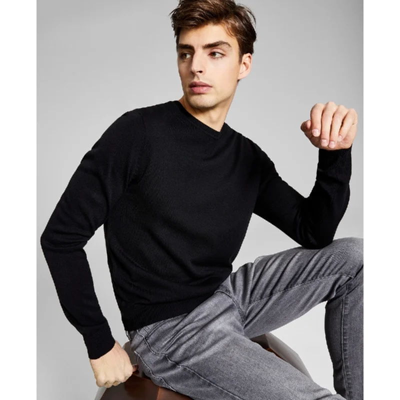 And Now This Men's Solid Sweater Black Refined Men's Classic  Refined Men's Classic  Refined Men's Classic 