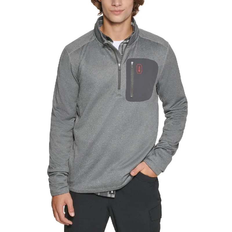 Bass Outdoor Men's Highline Trail Regular Fit Moisture Wicking Stretch Half Zip Sweatshirt Gray Size Xx-Large Elegant Men's Cashmere Elegant Men's Cashmere Elegant Men's Cashmere