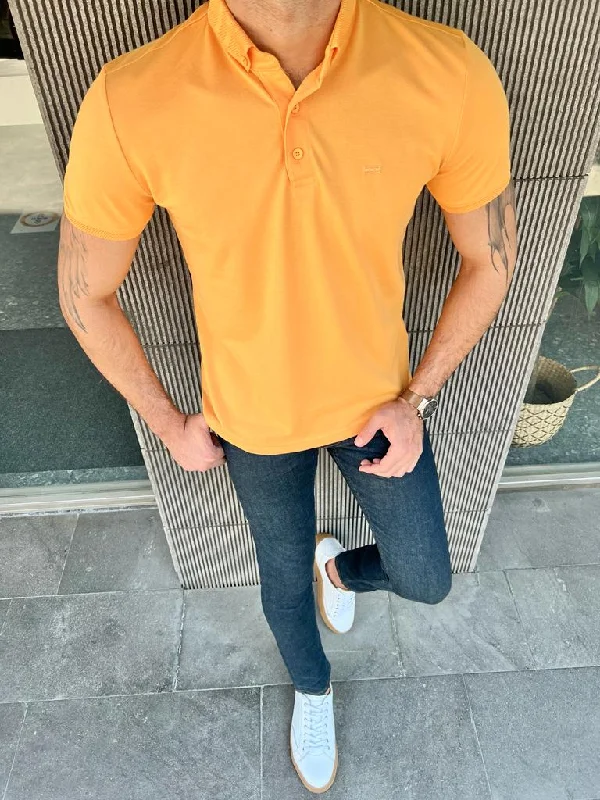 Giovanni Mannelli Slim Fit Yellow Polo tees Confident Men's Power Confident Men's Power