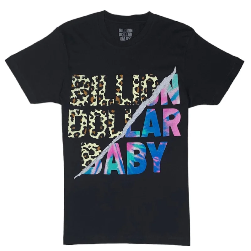 Billion Dollar Baby Lepard Tie Dye T Shirt (Black) Masculine Men's Thick Masculine Men's Thick